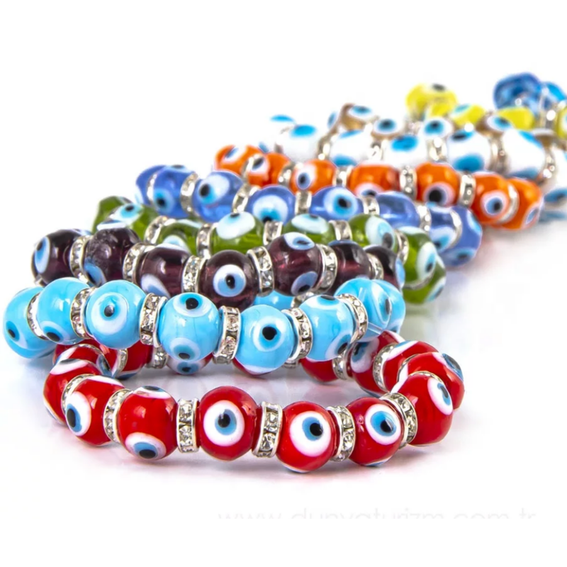 Evil Eye Stretch Bracelets Turkish Glass Colorful