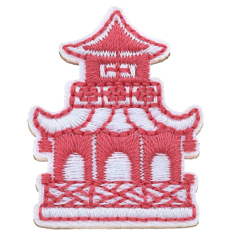 Stuck on You Small Pagoda Patch in Fuchsia & White