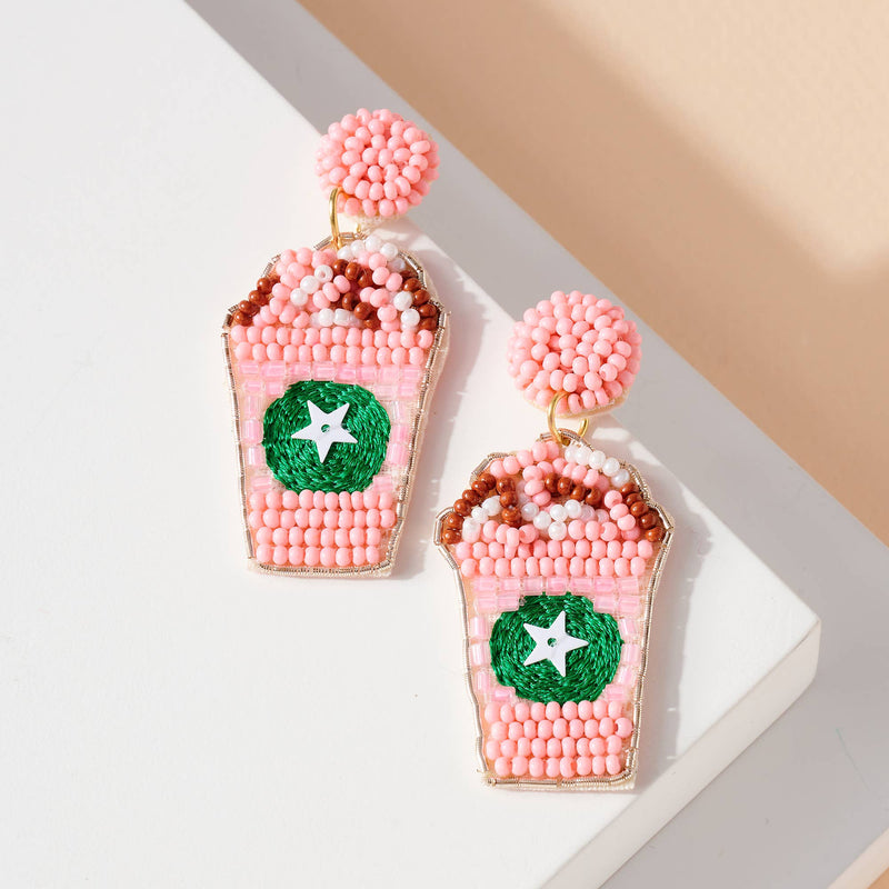 Pink Drink Frappuccino Earrings