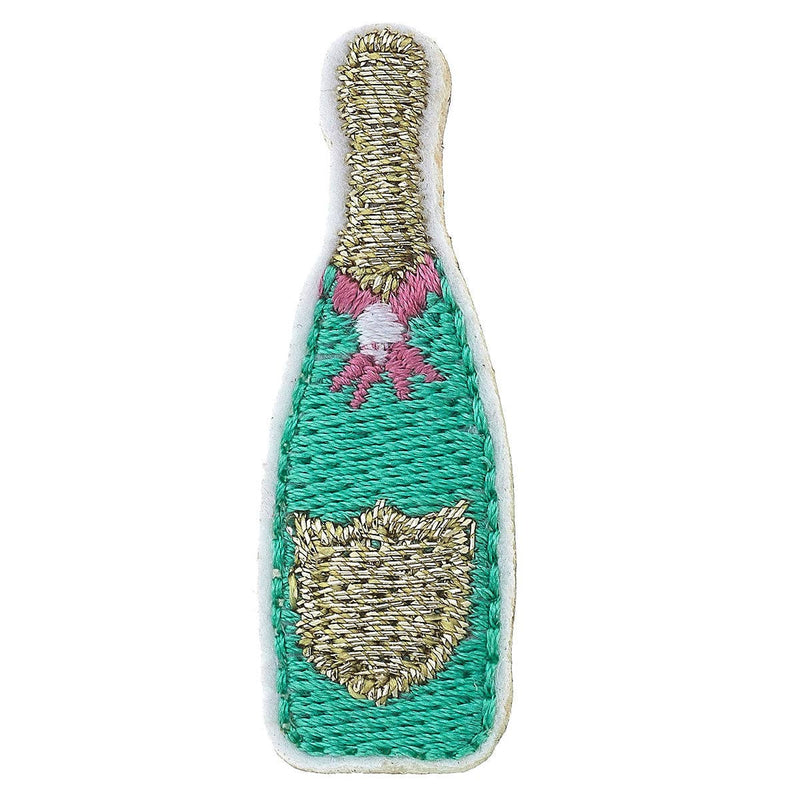 Stuck on You Small Champagne Bottle Patch in Green & Gold