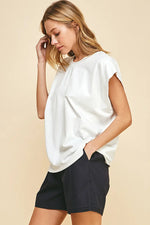 SLEEVELESS KNIT TOP - OFF WHITE