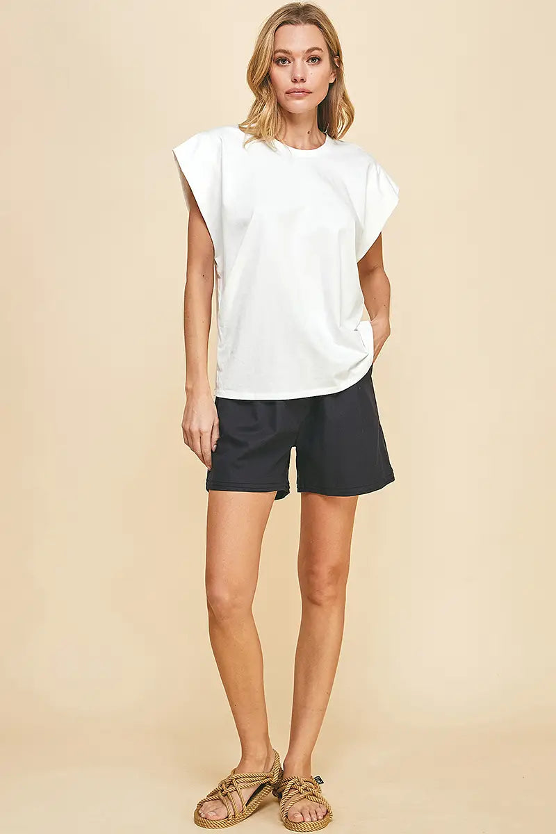 SLEEVELESS KNIT TOP - OFF WHITE