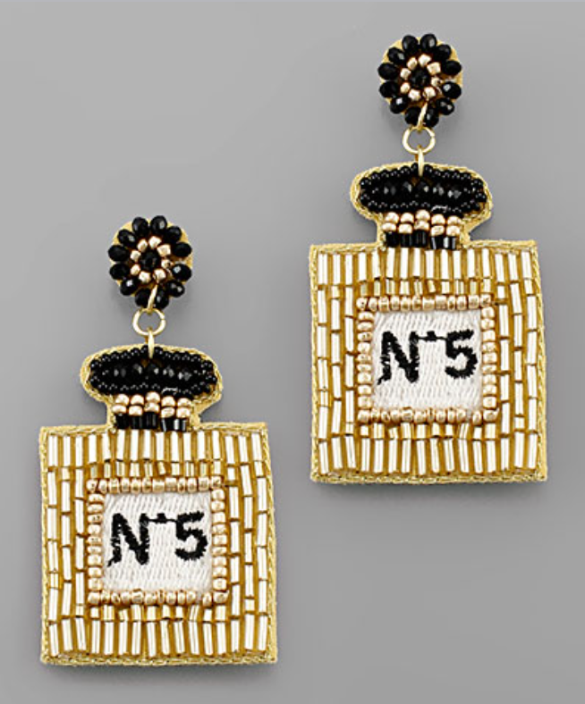 Perfume N5 Beaded Earrings