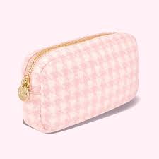 Pink Houndstooth Small Pouch