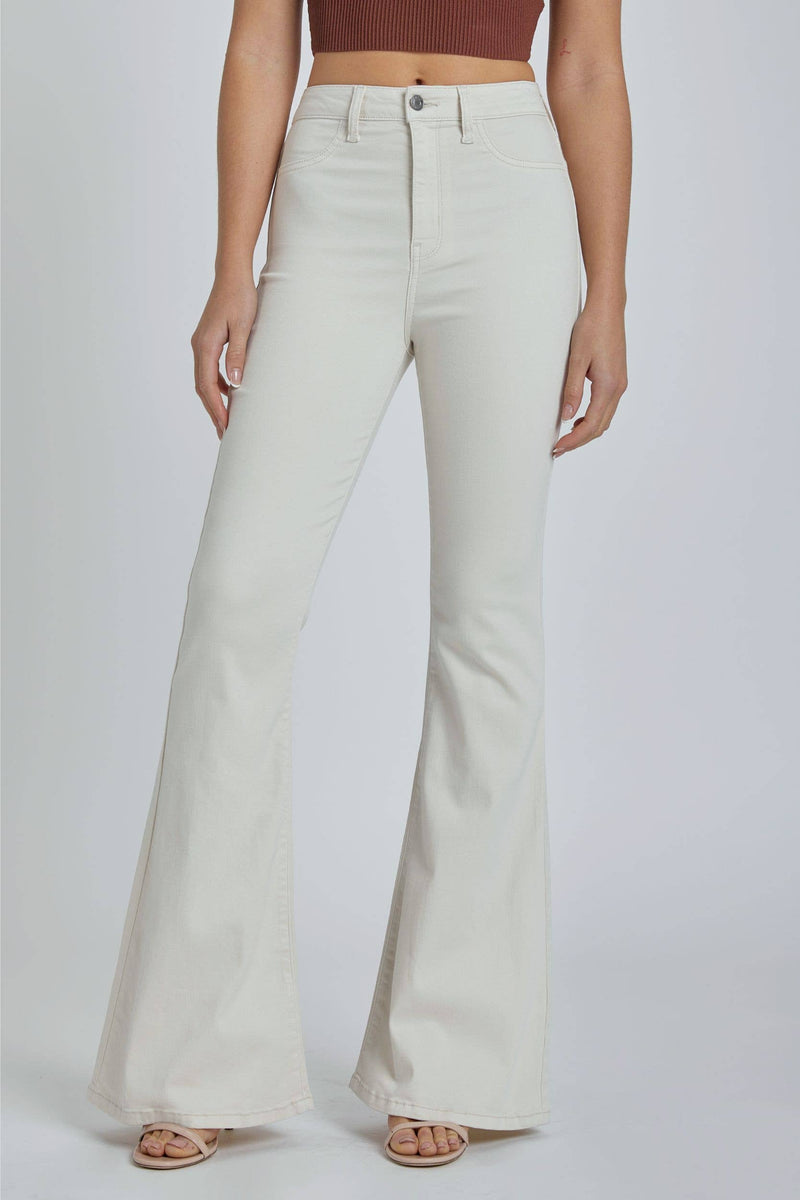High Rise Cream Fit and Flare Jean