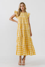 Sweet Gingham Tiered Maxi Dress