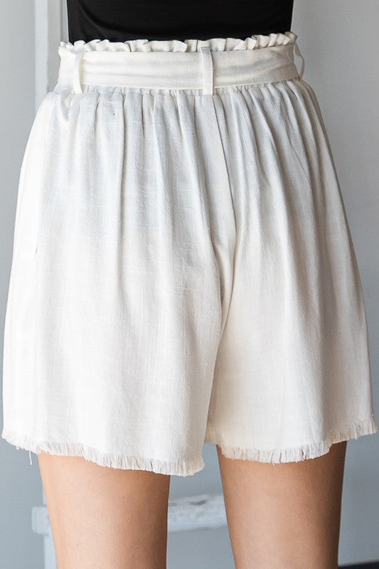 Linen Frayed Edge Shorts