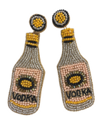 Vodka Bottle Beaded Earrings