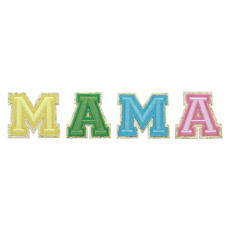 Stuck on You Large Embroidered Glitter Letter Patches - Set of 4 - MAMA