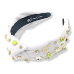 Fan Gear White Tennis Headband With Crystals & Enamel Charms