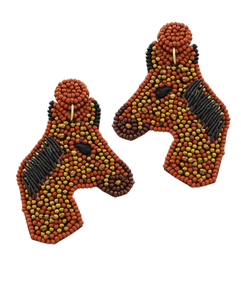 Beaded Horse Earrings