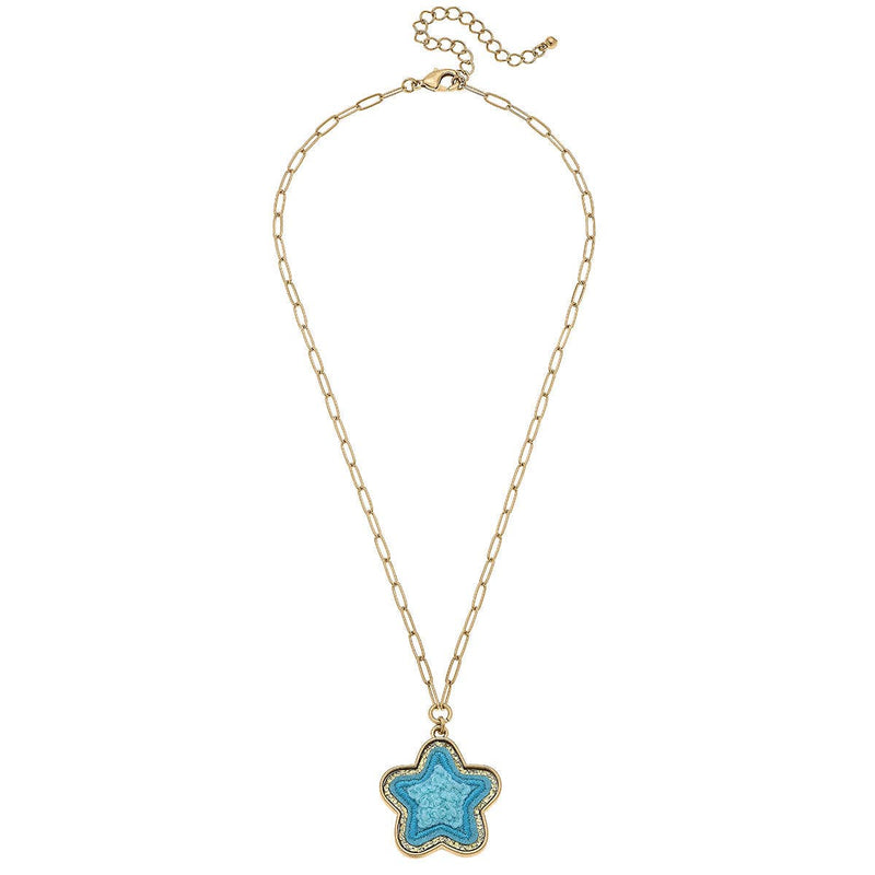 Stuck on You Chenille Glitter Star Patch Necklace