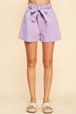 LUCY LAVENDER COTTON TWILL SHORTS
