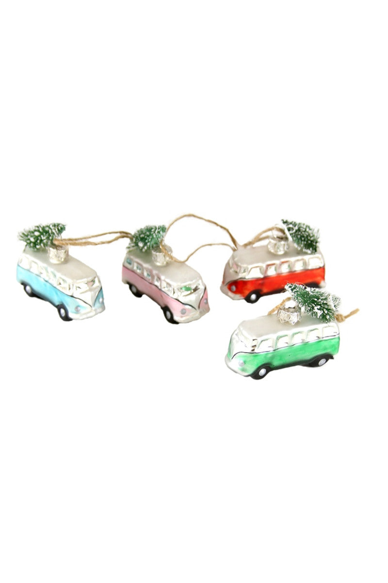 Tiny Holiday Bus Ornaments