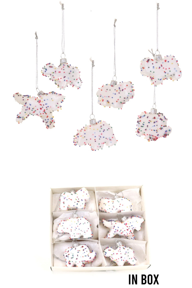 Frosted Circus Animal Cookie Ornaments