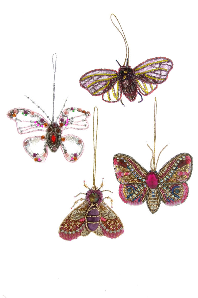 Beaded Winged Insects Ornament