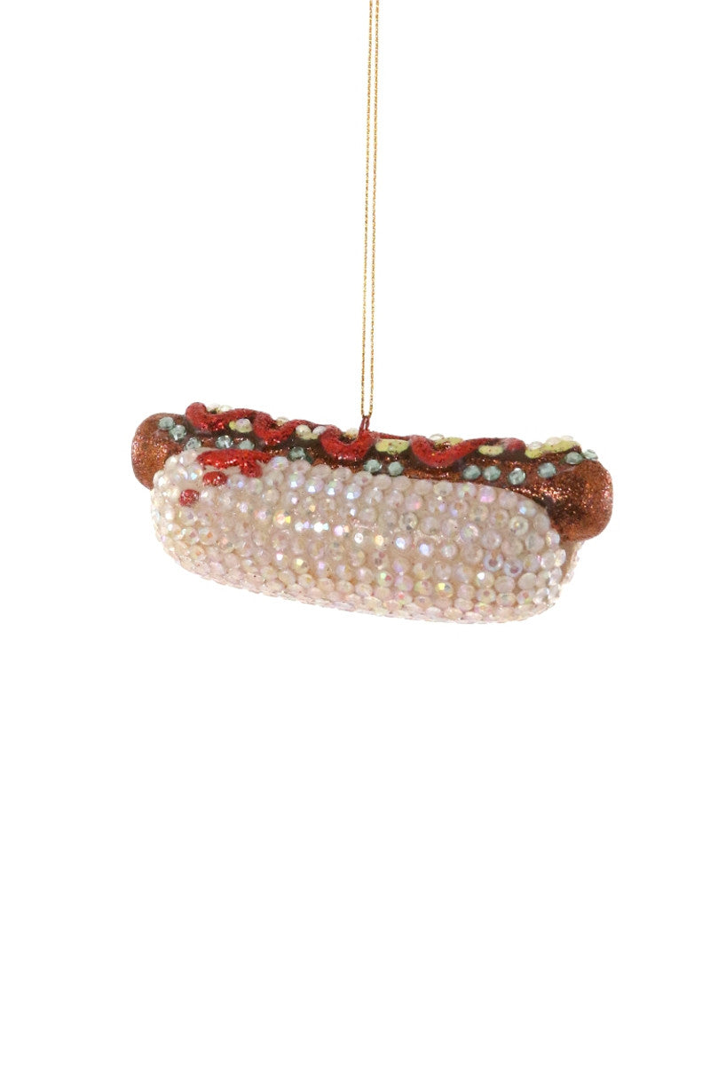Jeweled Hot Dog Ornament