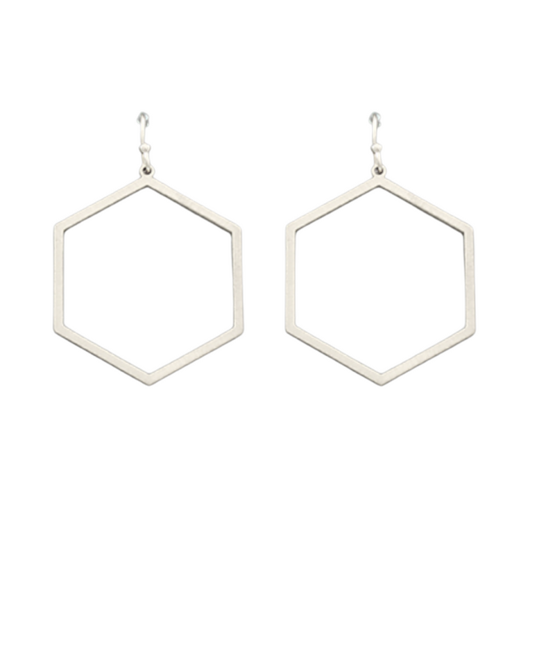 Hexagon 30mm Earrings