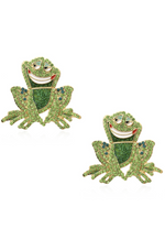 Friendly Frog Rhinestone Stud Earrings