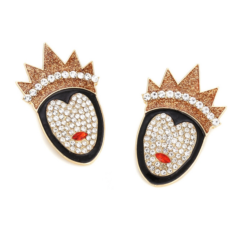 Villian Queen Rhinestone Stud Earrings