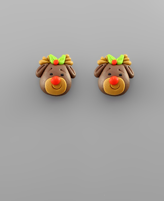 Reindeer Clay Earrings