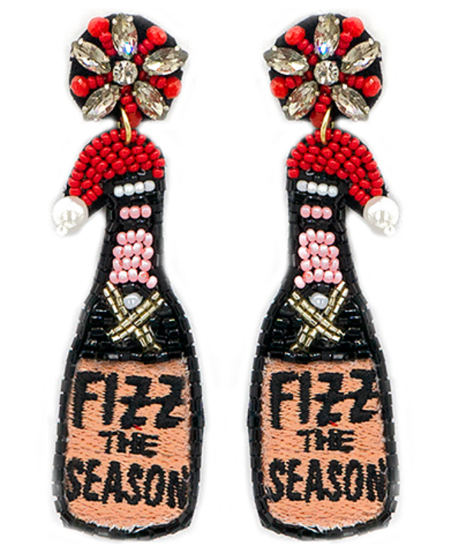 Xmas Fizz Bottle Earrings