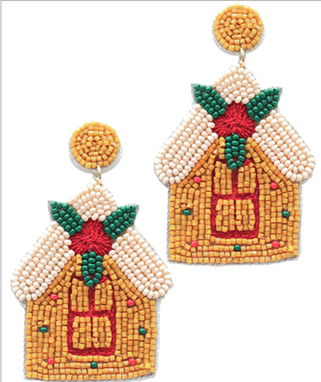 Gingerbread House Earings