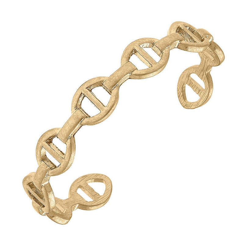 Giana Mariner Chain Link Bangle in Worn Gold