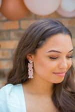 Beaded Mama Earrings (Pink)