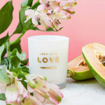 Sentiment Candle | Love Love Love | Sweet Papaya and Hibiscus Flower