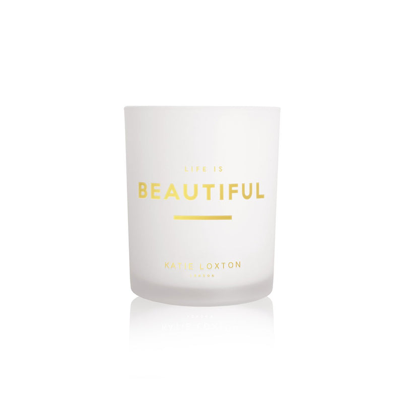 SENTIMENT CANDLE | LIFE IS BEAUTIFUL | Grapefruit And Pink Peony